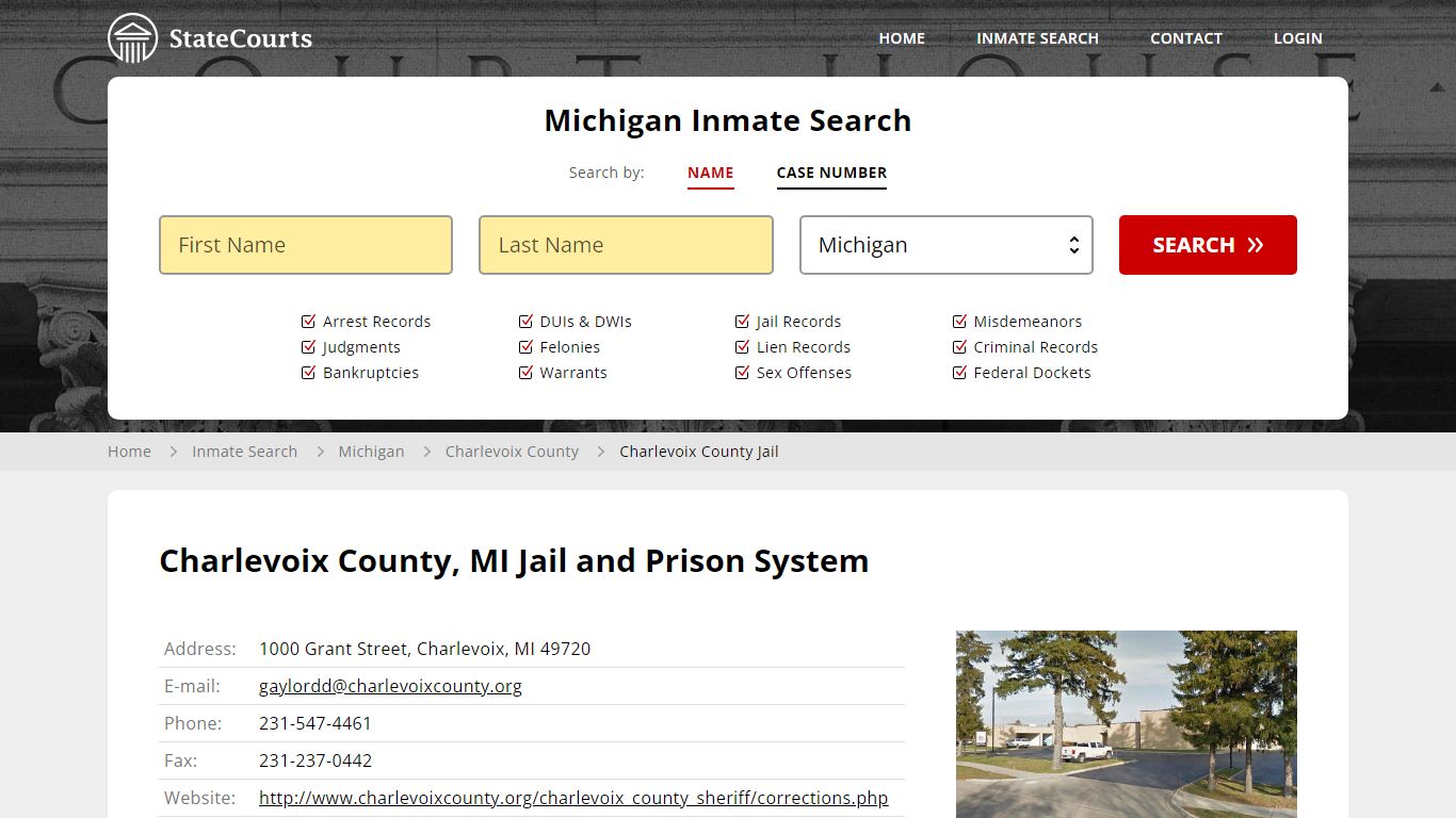 Charlevoix County Jail Inmate Records Search, Michigan - StateCourts